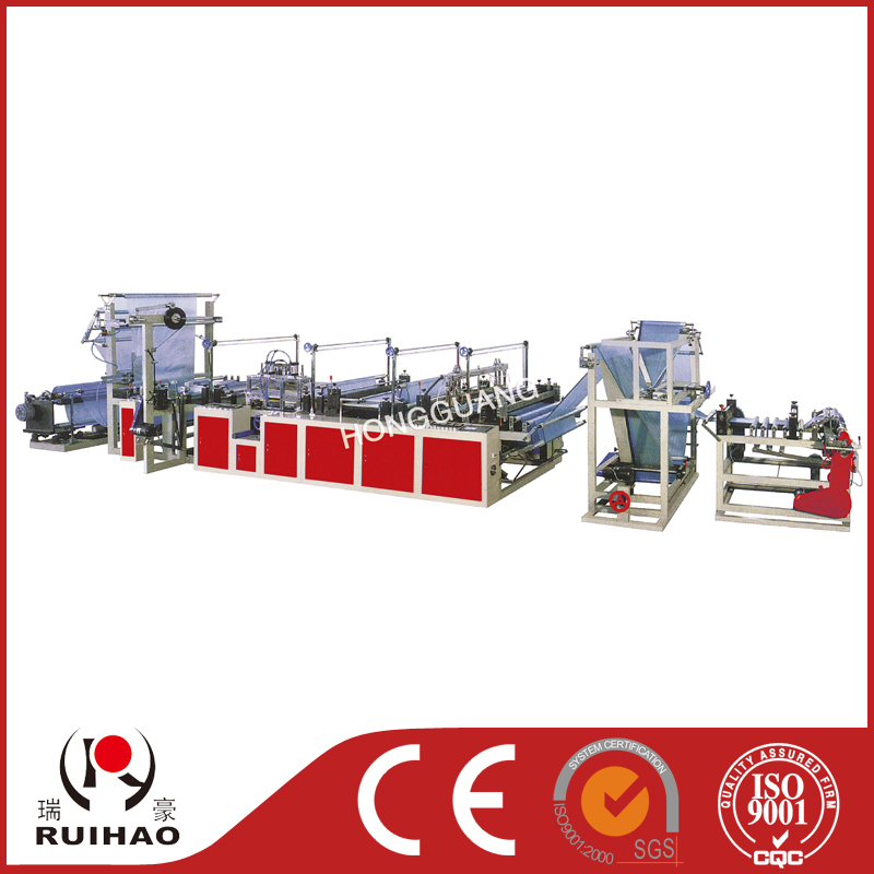 Ribbon-through Continuous-Rolled bag making machine